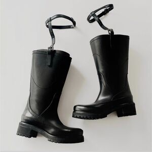 Prada - Leather Rain Boots - Mid Calf - Beautiful Boots - Great Condition!